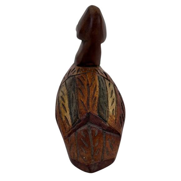 Vintage Hand-Carved Wood Duck Figurine – Rustic Folk Art Décor, Solid Wood Decoy - Picture 3 of 6